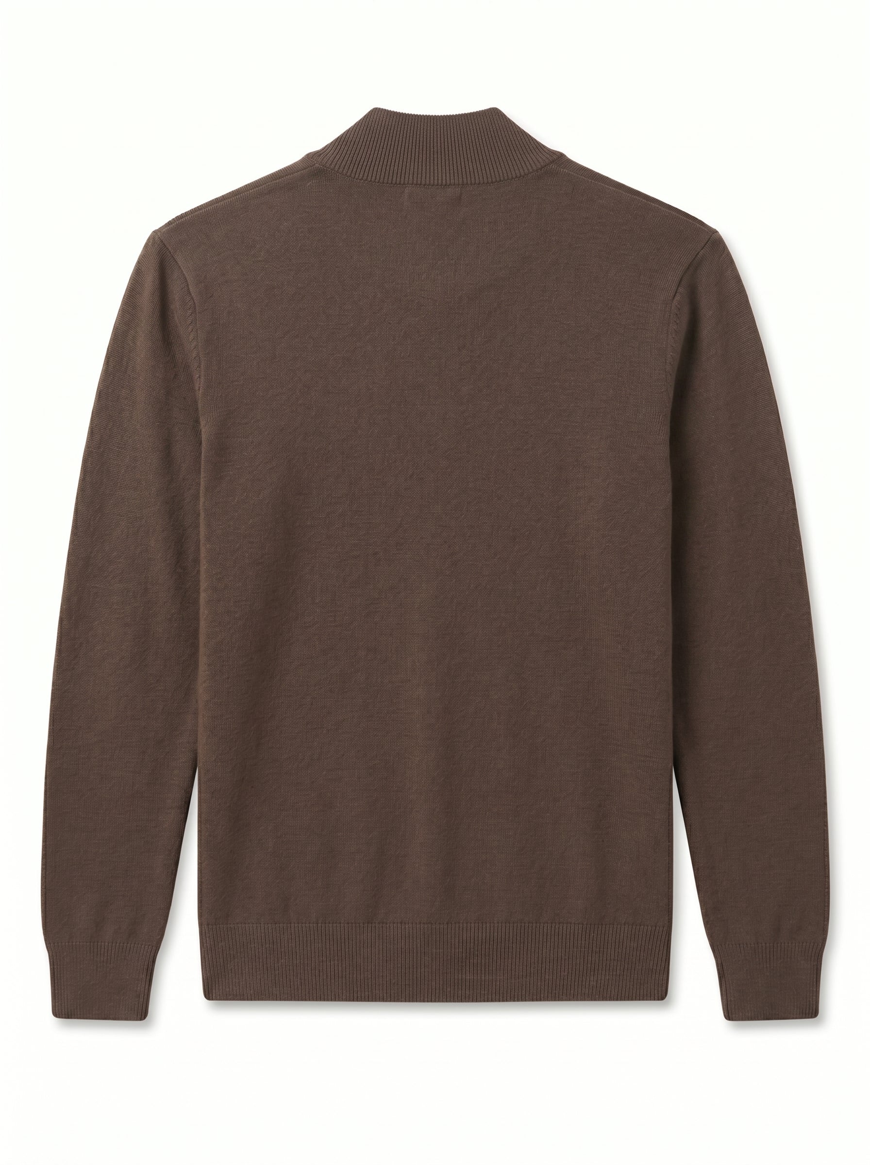 ZHILIFS | Men's Quarter Zip Mock Neck Pullover — Bronze