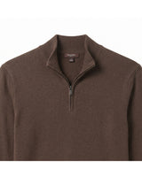 ZHILIFS | Men's Quarter Zip Mock Neck Pullover — Bronze