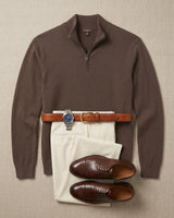 ZHILIFS | Men's Quarter Zip Mock Neck Pullover — Bronze