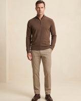 ZHILIFS | Men's Quarter Zip Mock Neck Pullover — Bronze