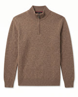 ZHILIFS | Men's Quarter Zip Mock Neck Pullover — Brown
