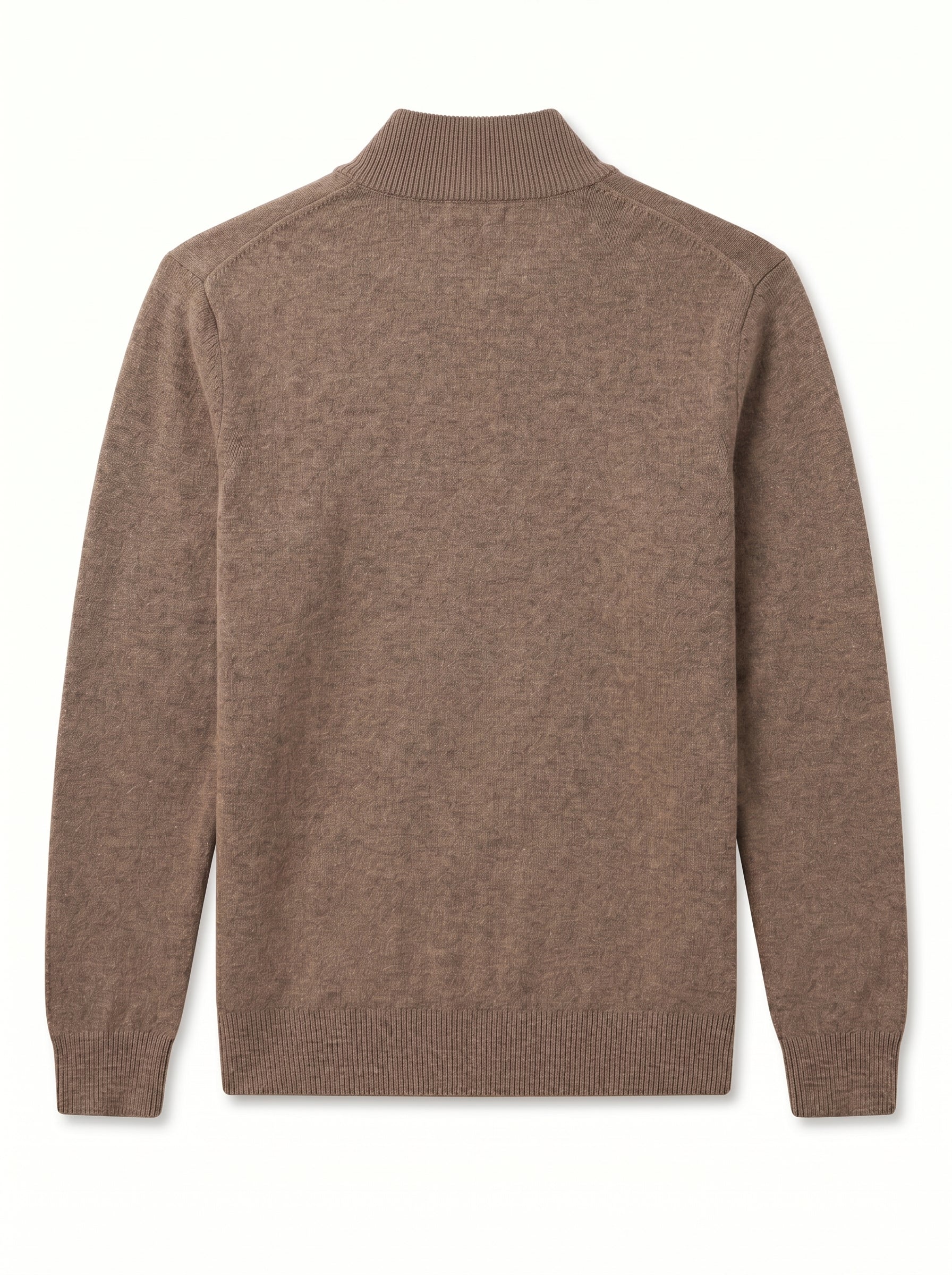 ZHILIFS | Men's Quarter Zip Mock Neck Pullover — Brown