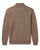 ZHILIFS | Men's Quarter Zip Mock Neck Pullover — Brown