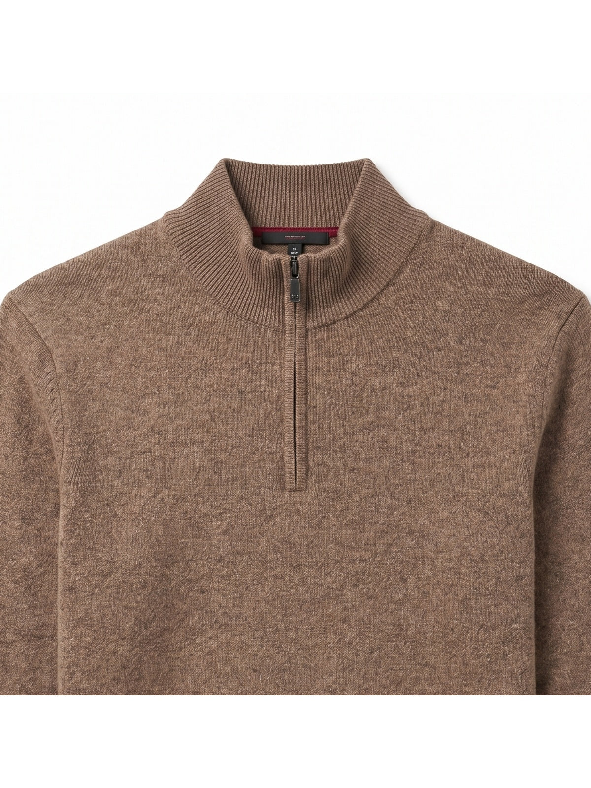 ZHILIFS | Men's Quarter Zip Mock Neck Pullover — Brown