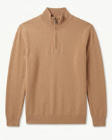ZHILIFS | Men's Quarter Zip Mock Neck Pullover — Camel