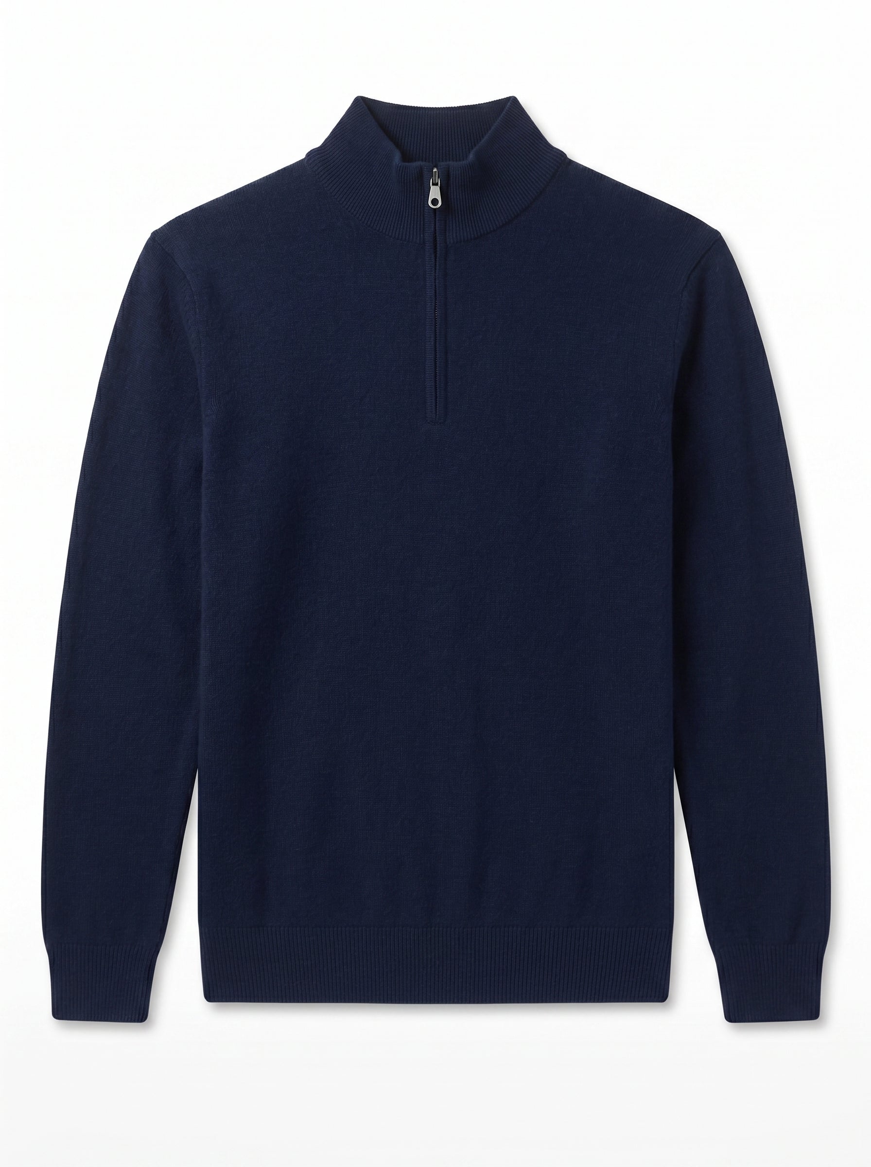 ZHILIFS | Men's Quarter Zip Mock Neck Pullover — Dark blue