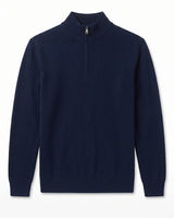 ZHILIFS | Men's Quarter Zip Mock Neck Pullover — Dark blue