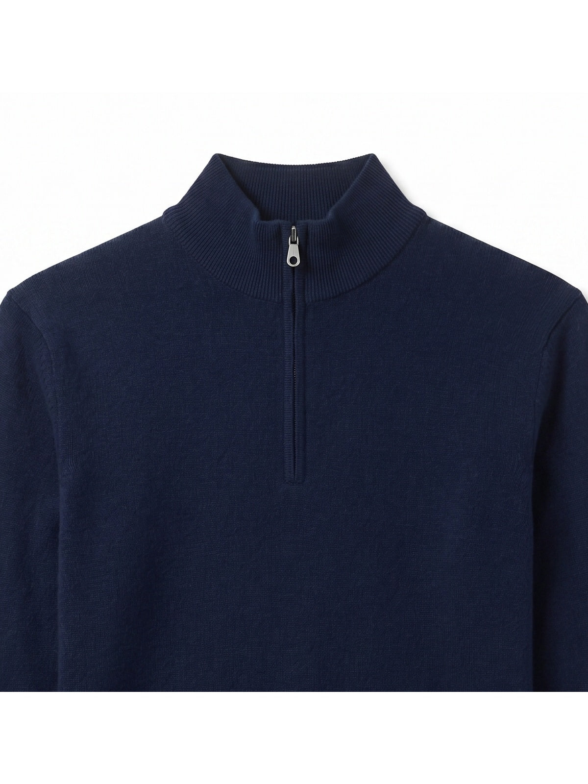 ZHILIFS | Men's Quarter Zip Mock Neck Pullover — Dark blue