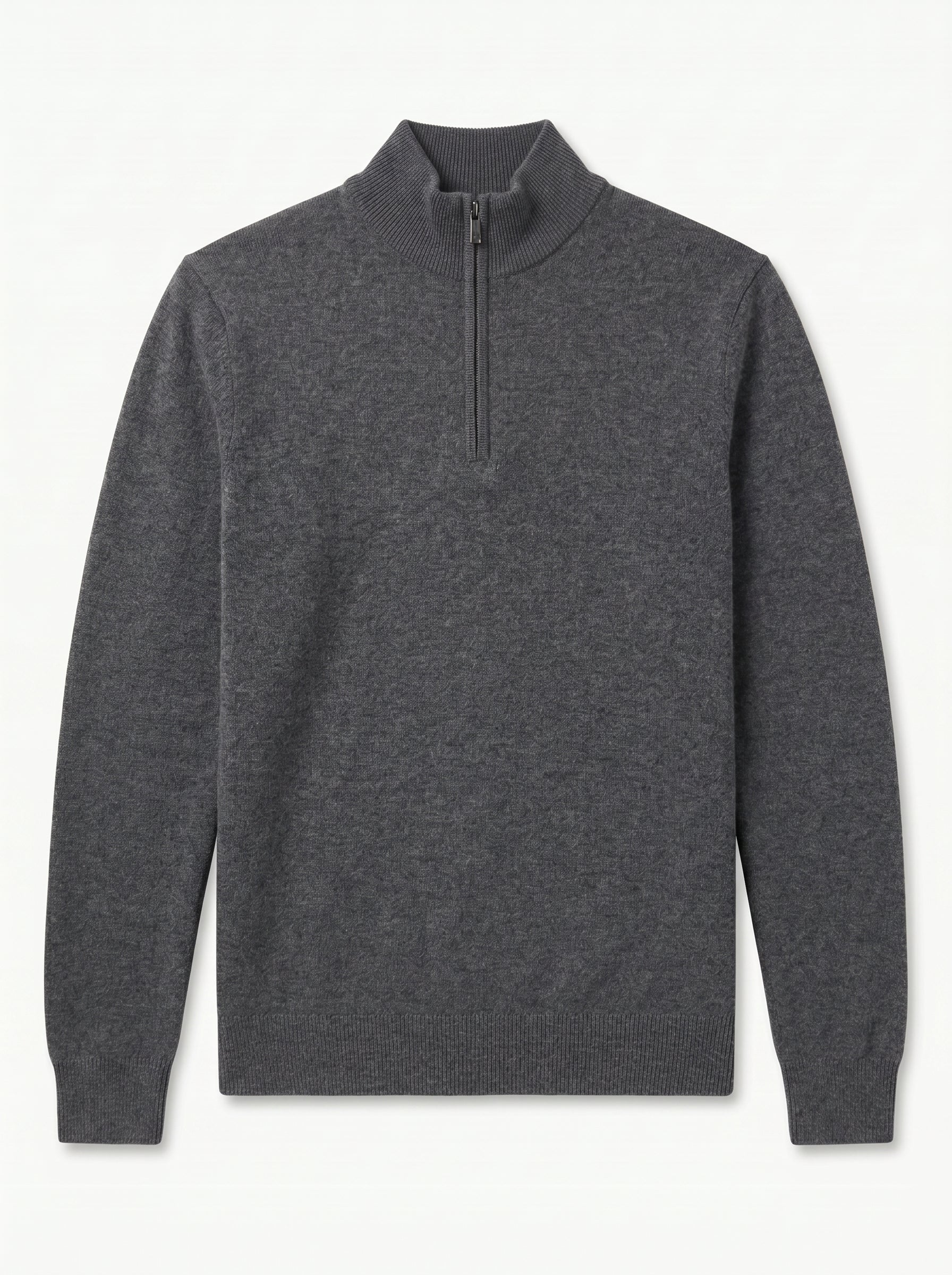 ZHILIFS | Men's Quarter Zip Mock Neck Pullover — Dark grey