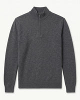 ZHILIFS | Men's Quarter Zip Mock Neck Pullover — Dark grey