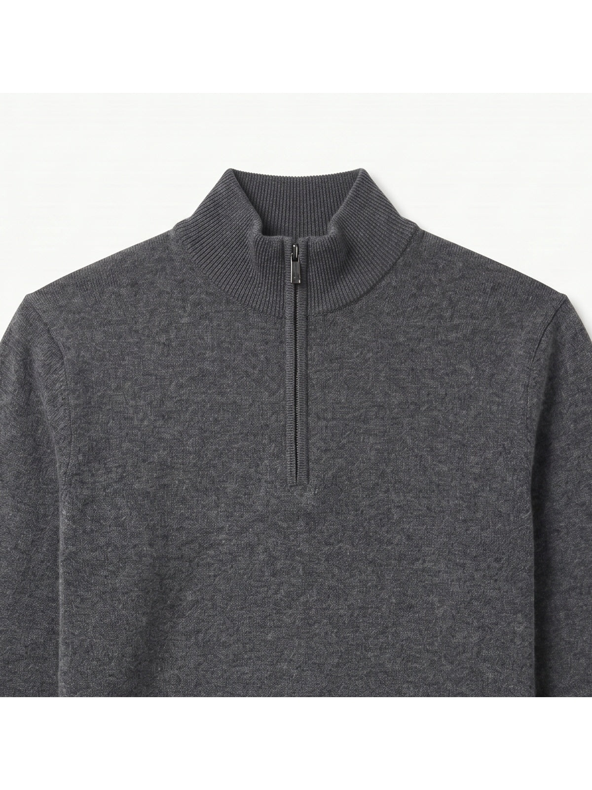 ZHILIFS | Men's Quarter Zip Mock Neck Pullover — Dark grey