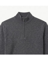 ZHILIFS | Men's Quarter Zip Mock Neck Pullover — Dark grey