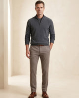 ZHILIFS | Men's Quarter Zip Mock Neck Pullover — Dark grey