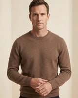 ZHILIFS | Men's Crew Neck Pullover — Brown