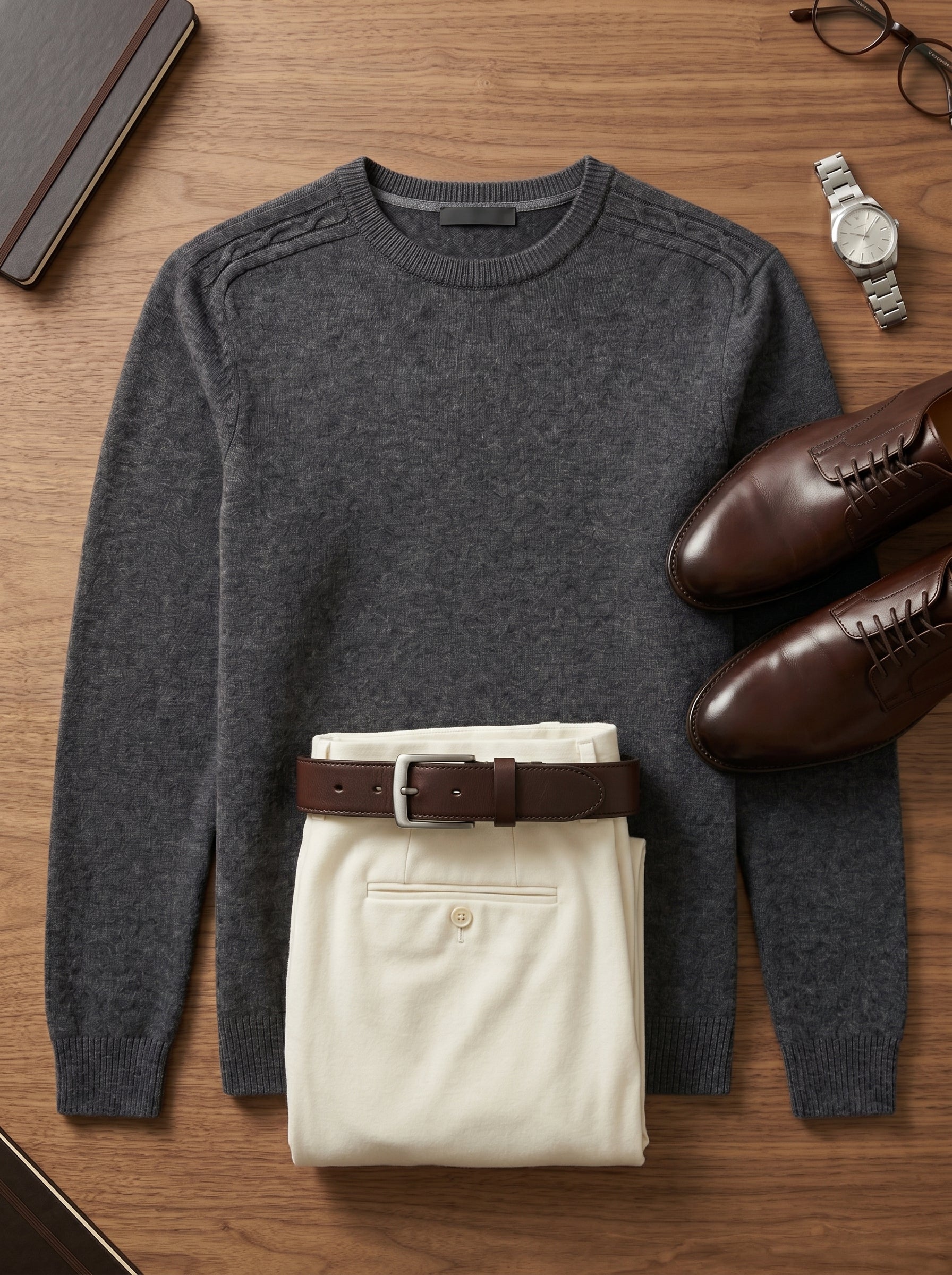 ZHILIFS | Men's Crew Neck Pullover — Dark grey