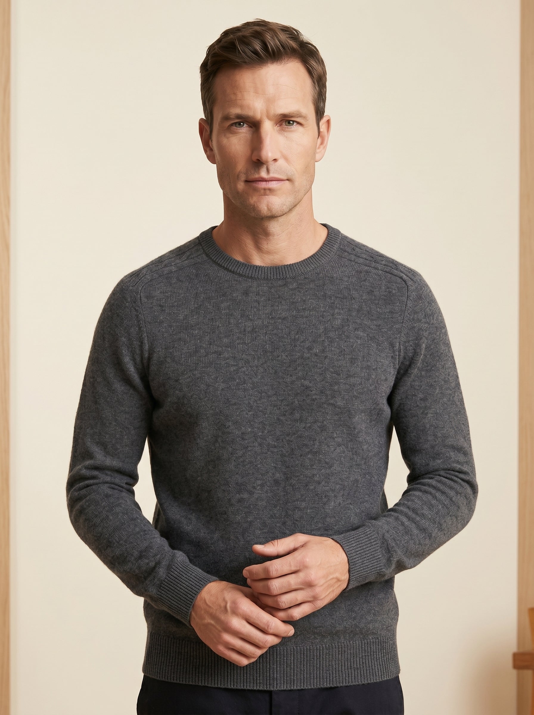 ZHILIFS | Men's Crew Neck Pullover — Dark grey