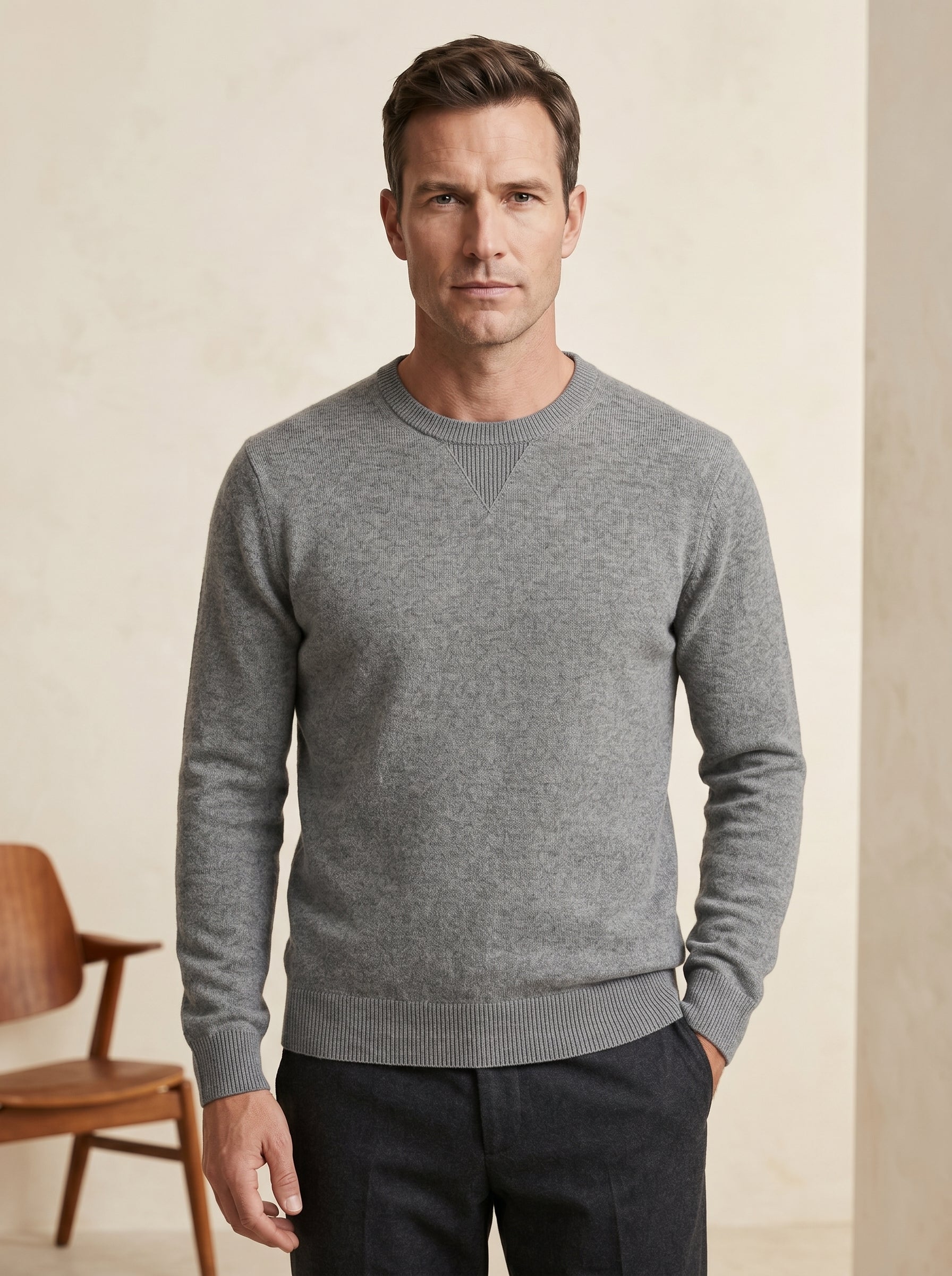 ZHILIFS | Men's Crew Neck Pullover — Grey