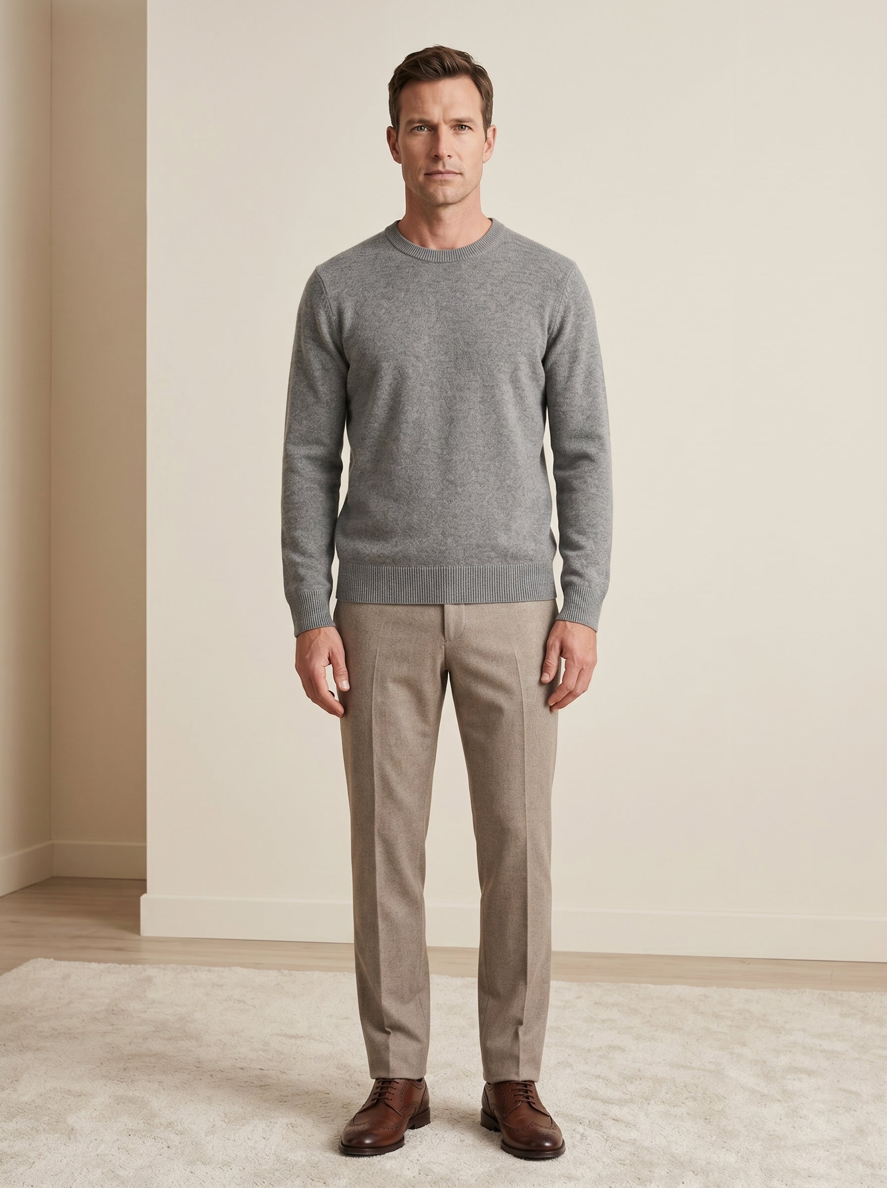ZHILIFS | Men's Crew Neck Pullover — Grey