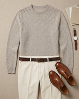 ZHILIFS | Men's Crew Neck Pullover — Light brown