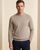 ZHILIFS | Men's Crew Neck Pullover — Light brown