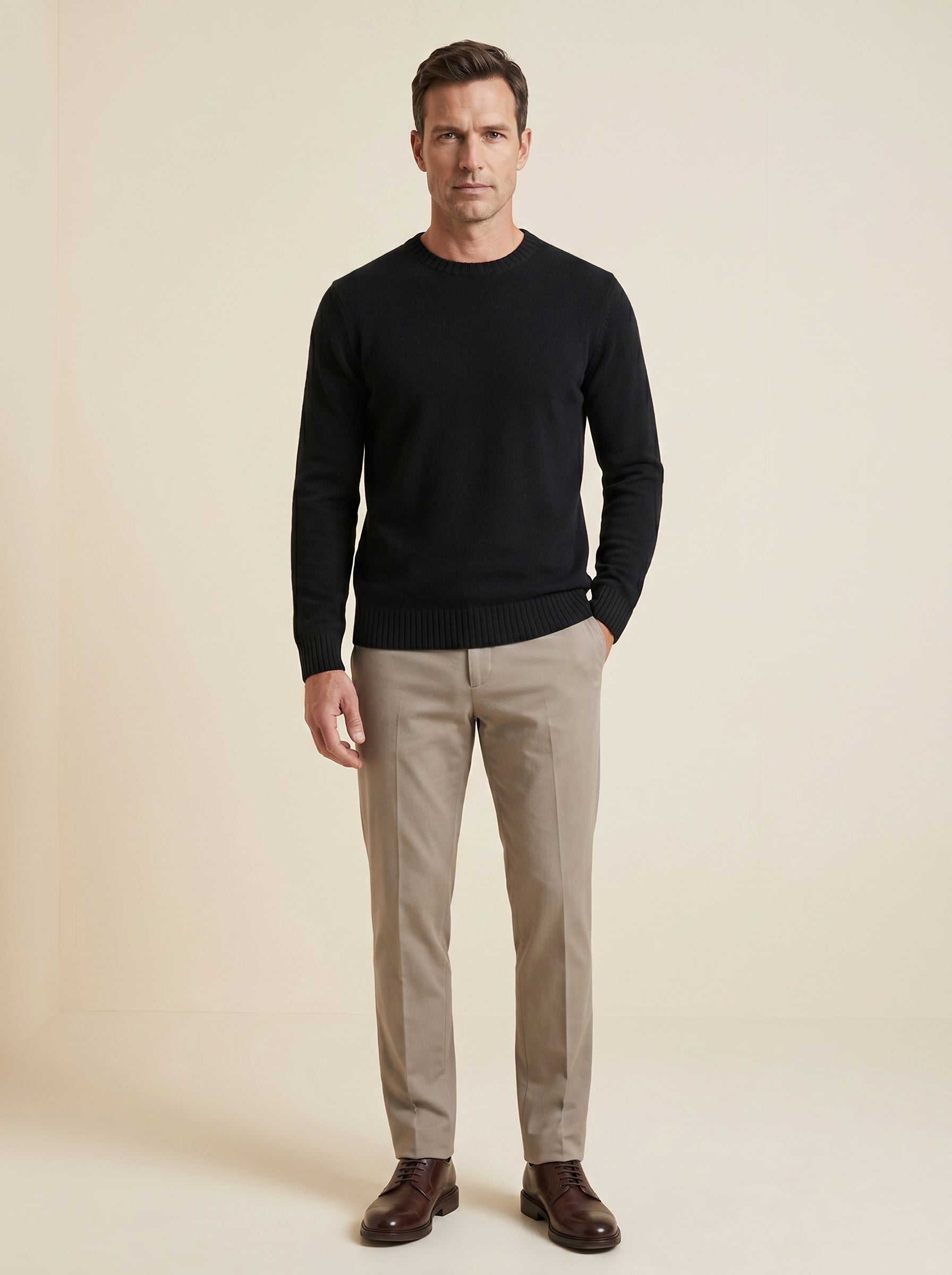 ZHILIFS | Men's Crew Neck Pullover — Black