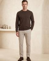 ZHILIFS | Men's Crew Neck Pullover — Brown