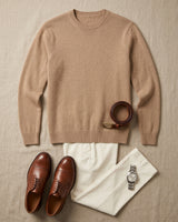 ZHILIFS | Men's Crew Neck Pullover — Camel