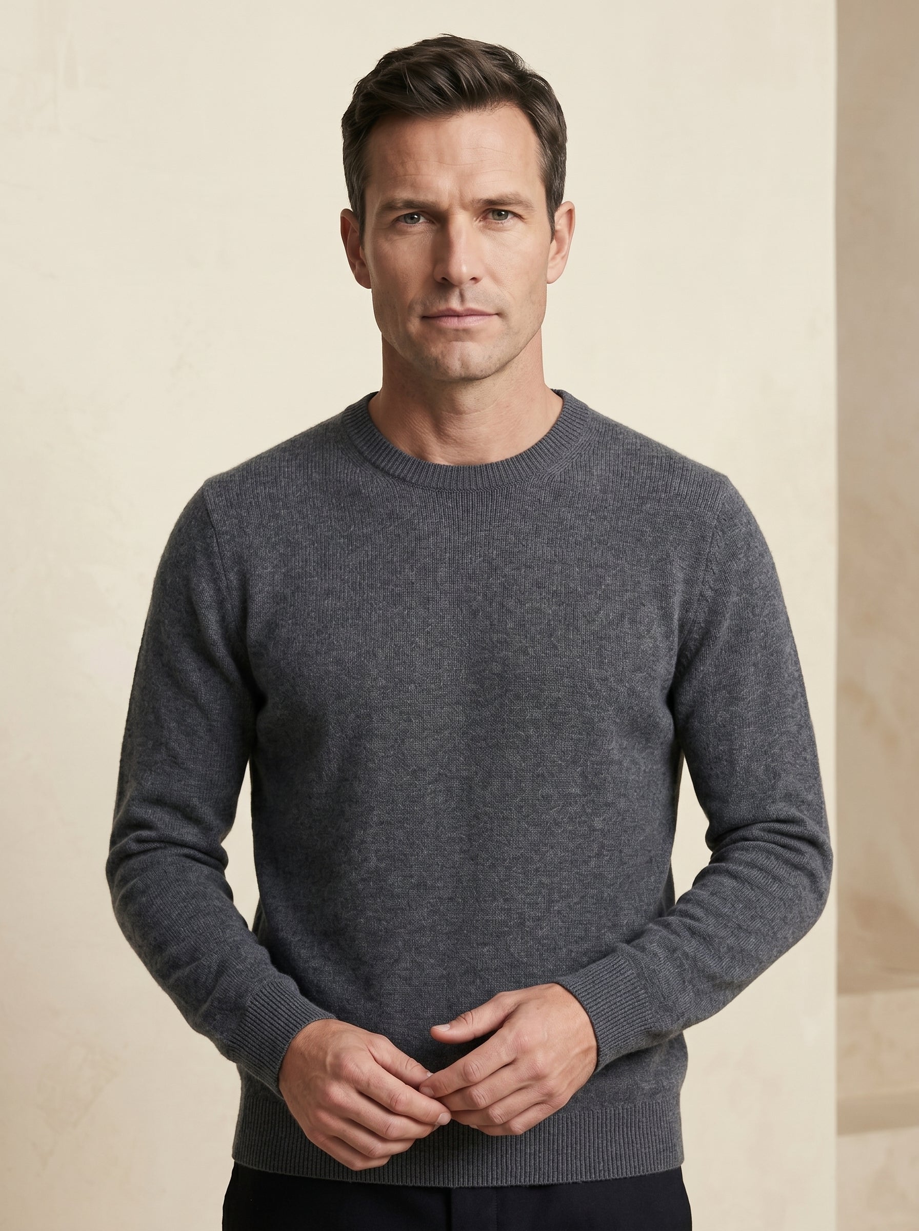 ZHILIFS | Men's Crew Neck Pullover — Dark grey