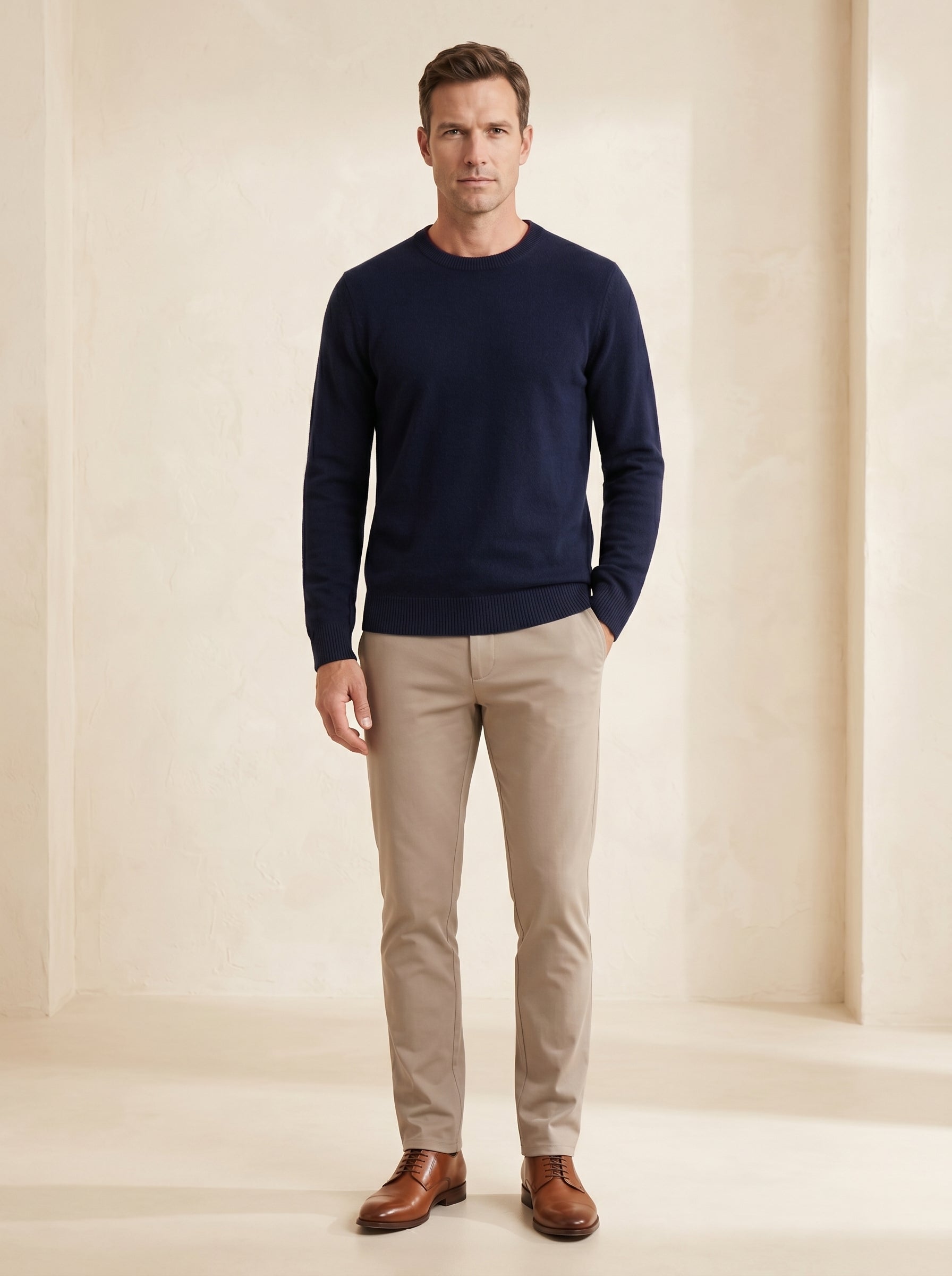 ZHILIFS | Men's Crew Neck Pullover — Navy
