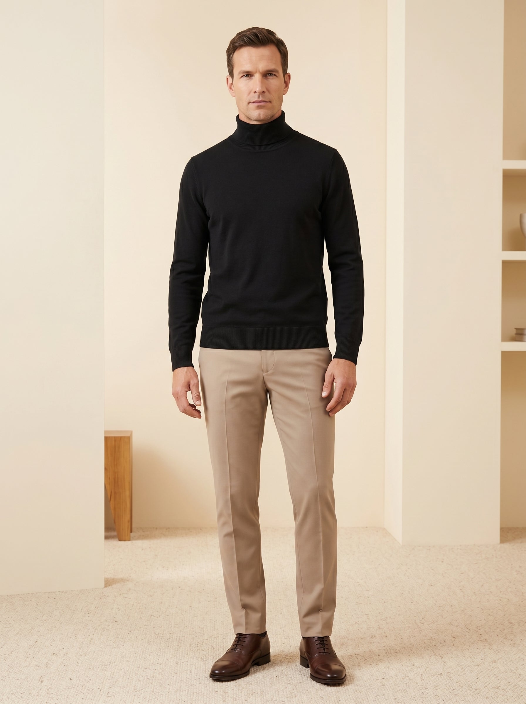ZHILIFS | Men's Turtleneck Pullover — Black