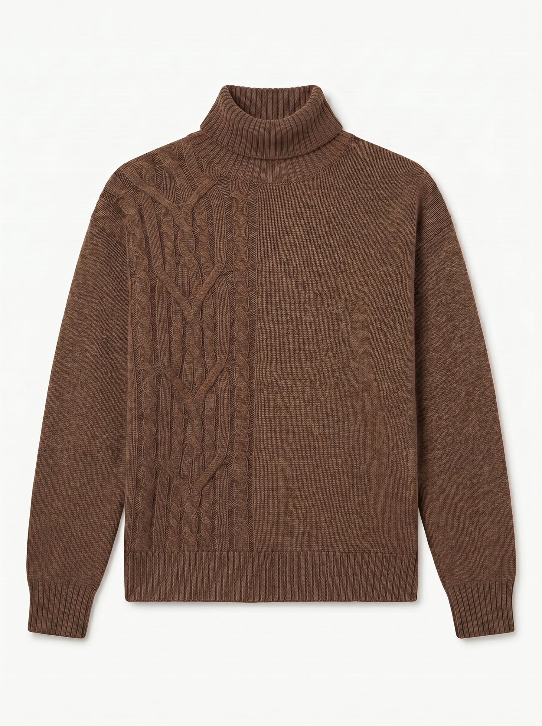 ZHILIFS | Men's Turtleneck Pullover — Brown