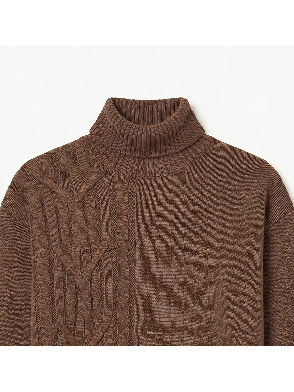 ZHILIFS | Men's Turtleneck Pullover — Brown
