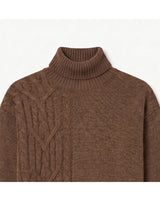 ZHILIFS | Men's Turtleneck Pullover — Brown