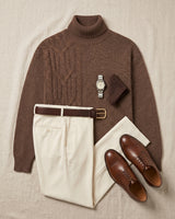 ZHILIFS | Men's Turtleneck Pullover — Brown