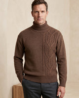 ZHILIFS | Men's Turtleneck Pullover — Brown