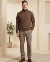 ZHILIFS | Men's Turtleneck Pullover — Brown