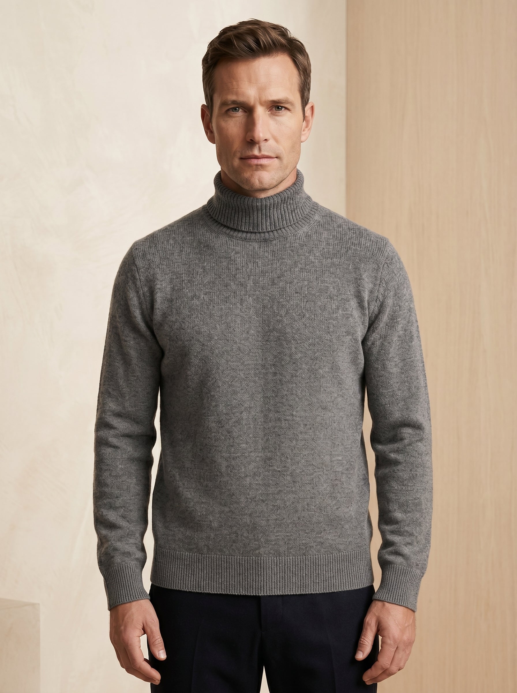 ZHILIFS | Men's Turtleneck Pullover — Grey