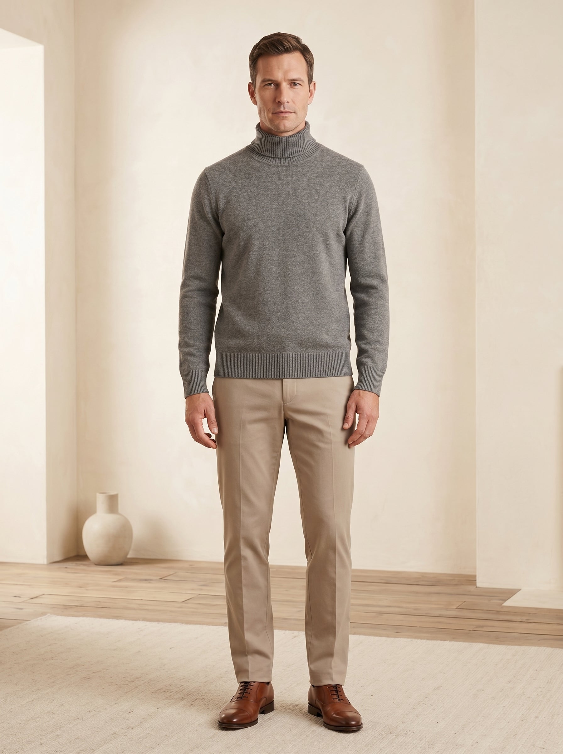 ZHILIFS | Men's Turtleneck Pullover — Grey