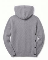 Men's Hooded Wool Cardigan with Front Button
