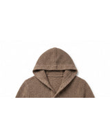 Men's Hooded Wool Cardigan with Front Button