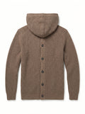 Men's Hooded Wool Cardigan with Front Button