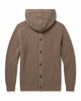 Men's Hooded Wool Cardigan with Front Button