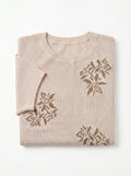 Women's Floral Openwork Short-Sleeve Knit Top