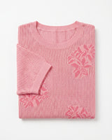 Women's Floral Openwork Knit Top - Pink
