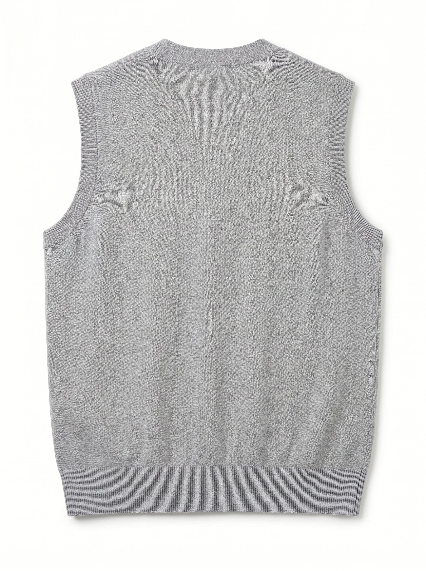 Cable Knit Button-Front Cashmere Vest — Gray