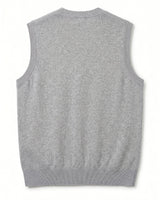 Cable Knit Button-Front Vest — Gray