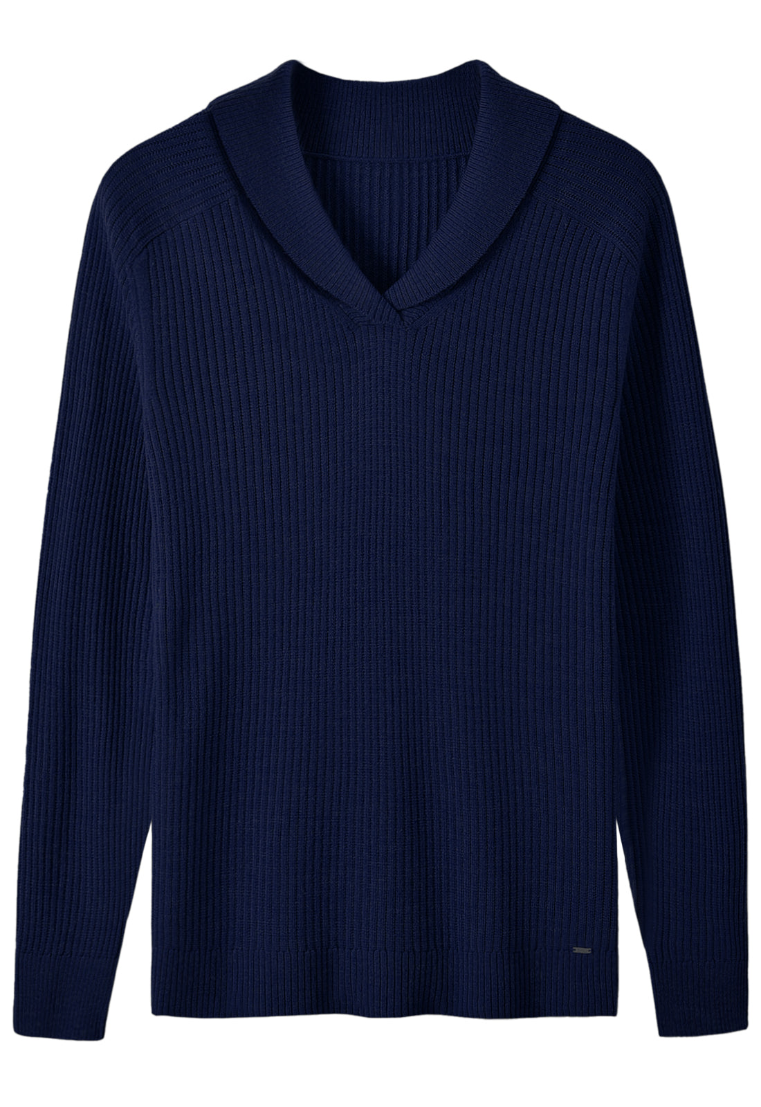 Shawl Collar Cable Knit Pullover