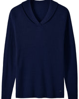 Shawl Collar Cable Knit Pullover