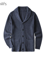 Cable Knit Shawl Collar Cardigan