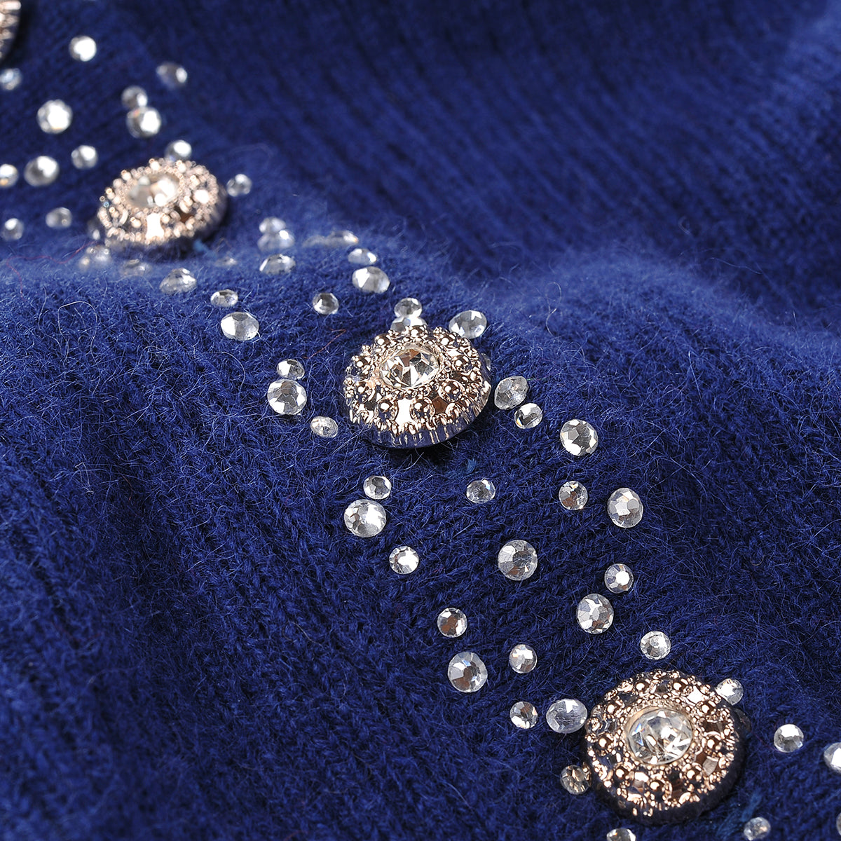 Women's Beaded Crew Neck Cashmere Sweater Dress